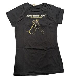 NEW Jon Bon‎ Jovi Womens XL Black Vegas Tour 2013 Tee Babydoll T-Shirt Concert